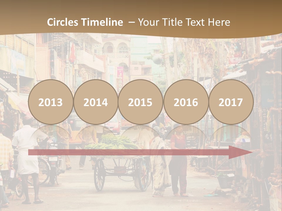 A Group Of People Walking Down A Street PowerPoint Template