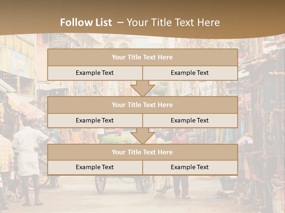 A Group Of People Walking Down A Street PowerPoint Template