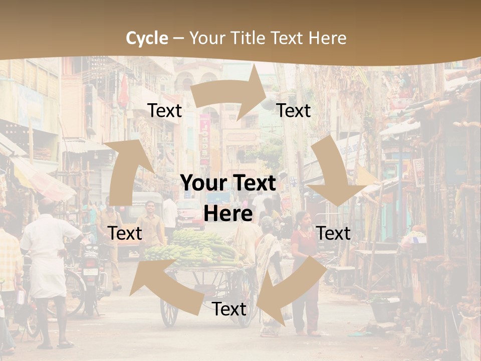 A Group Of People Walking Down A Street PowerPoint Template