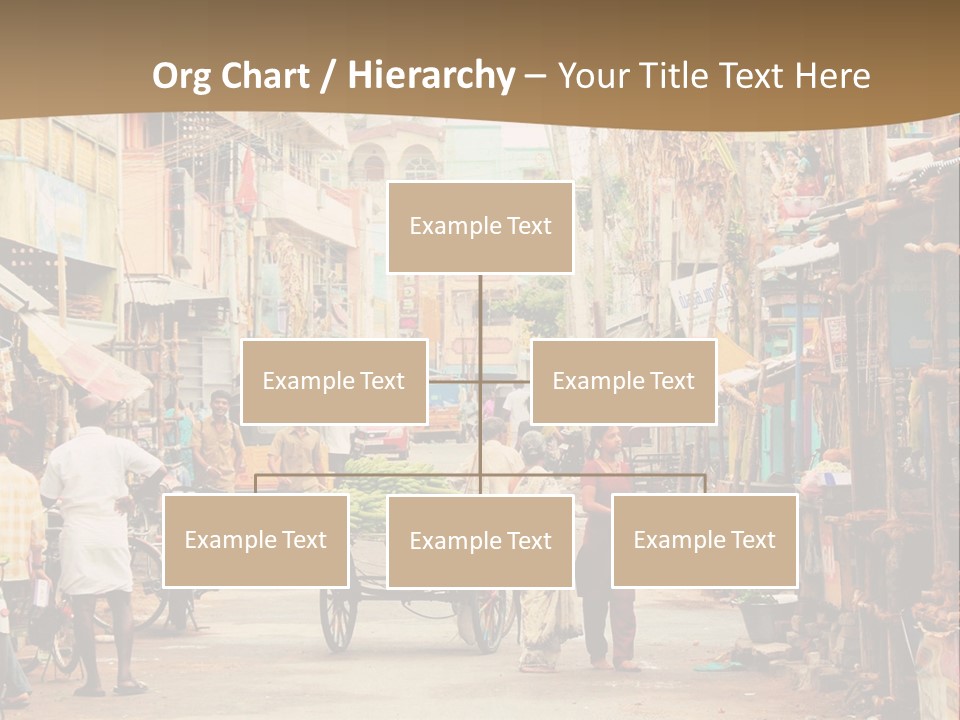 A Group Of People Walking Down A Street PowerPoint Template