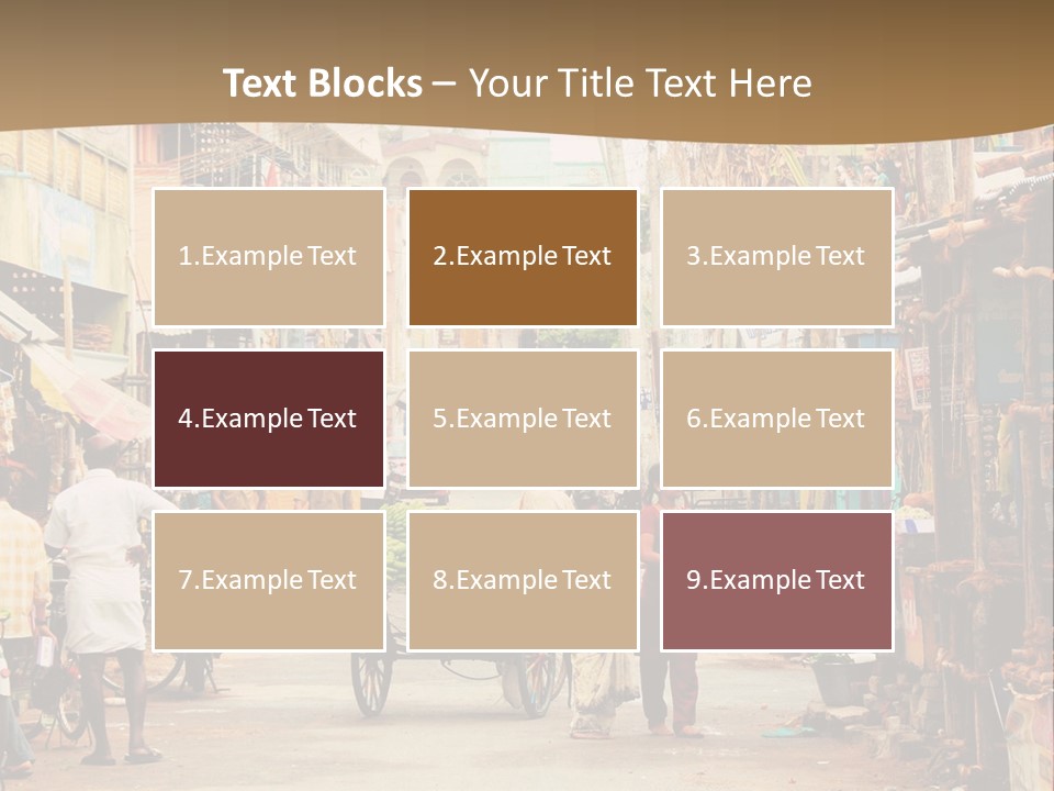 A Group Of People Walking Down A Street PowerPoint Template