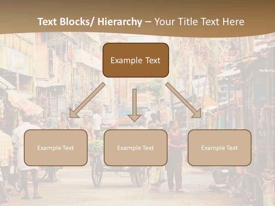 A Group Of People Walking Down A Street PowerPoint Template