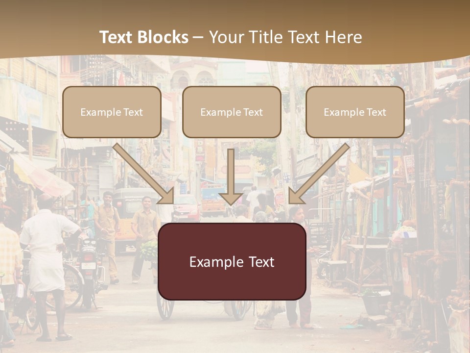 A Group Of People Walking Down A Street PowerPoint Template