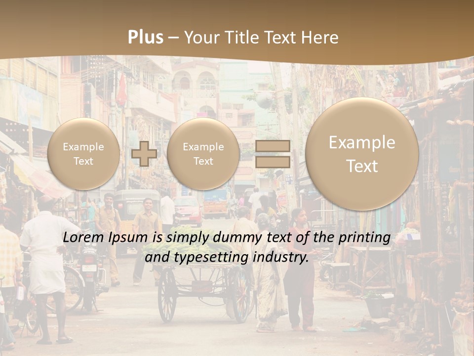 A Group Of People Walking Down A Street PowerPoint Template