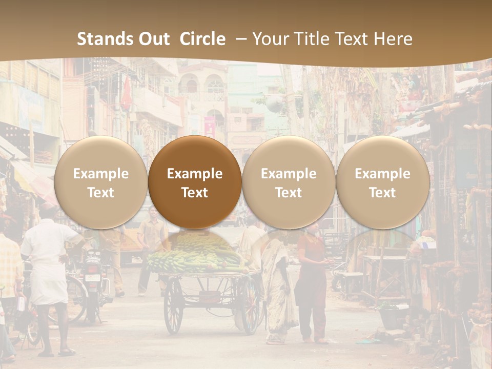 A Group Of People Walking Down A Street PowerPoint Template