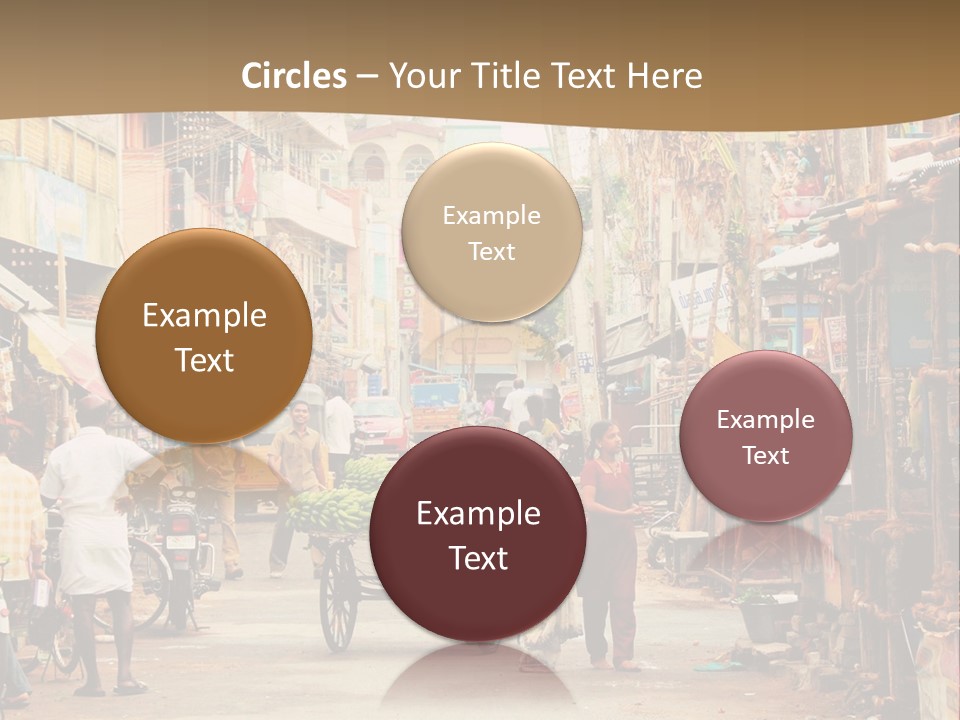 A Group Of People Walking Down A Street PowerPoint Template