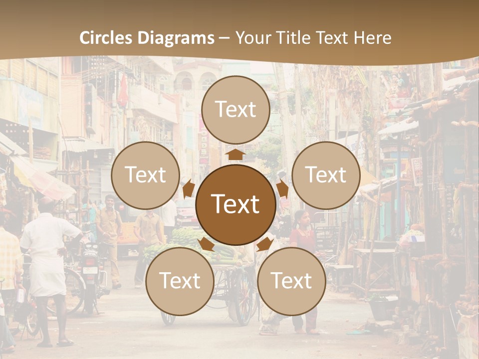 A Group Of People Walking Down A Street PowerPoint Template