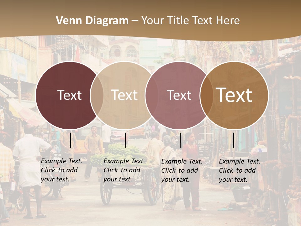 A Group Of People Walking Down A Street PowerPoint Template