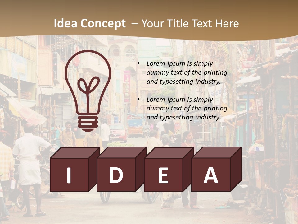 A Group Of People Walking Down A Street PowerPoint Template