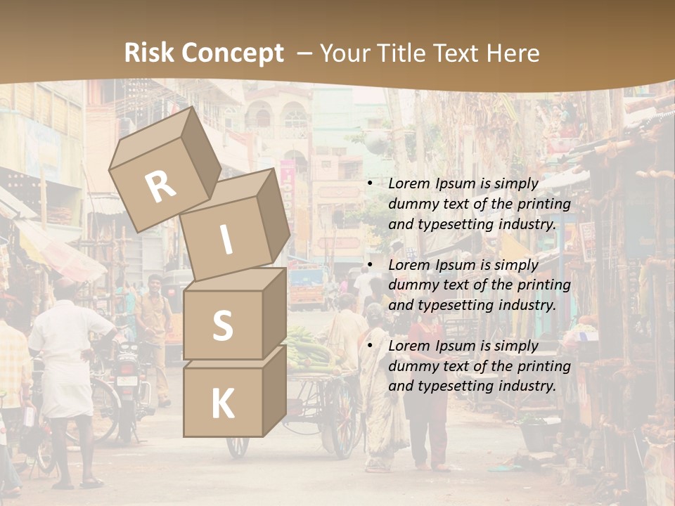 A Group Of People Walking Down A Street PowerPoint Template