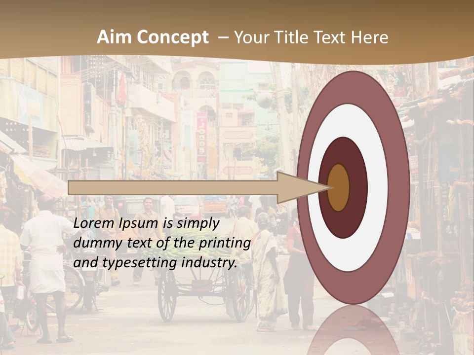 A Group Of People Walking Down A Street PowerPoint Template