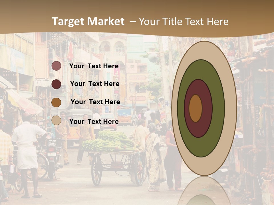 A Group Of People Walking Down A Street PowerPoint Template