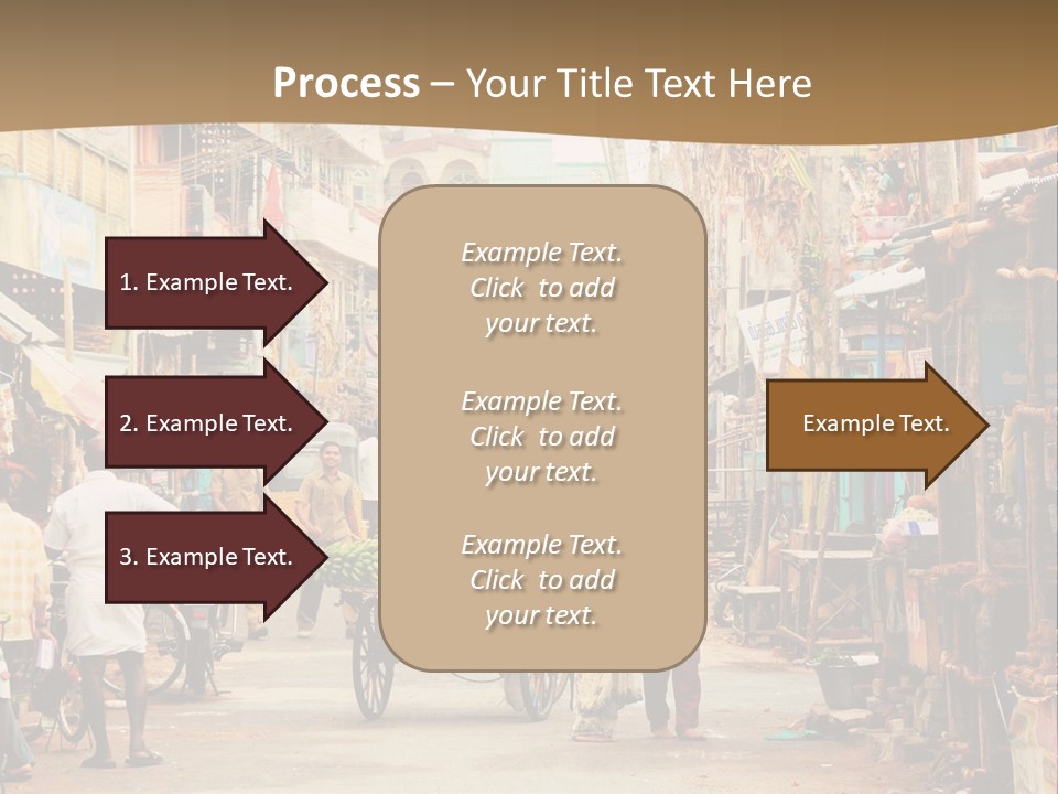 A Group Of People Walking Down A Street PowerPoint Template