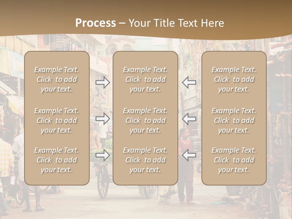 A Group Of People Walking Down A Street PowerPoint Template