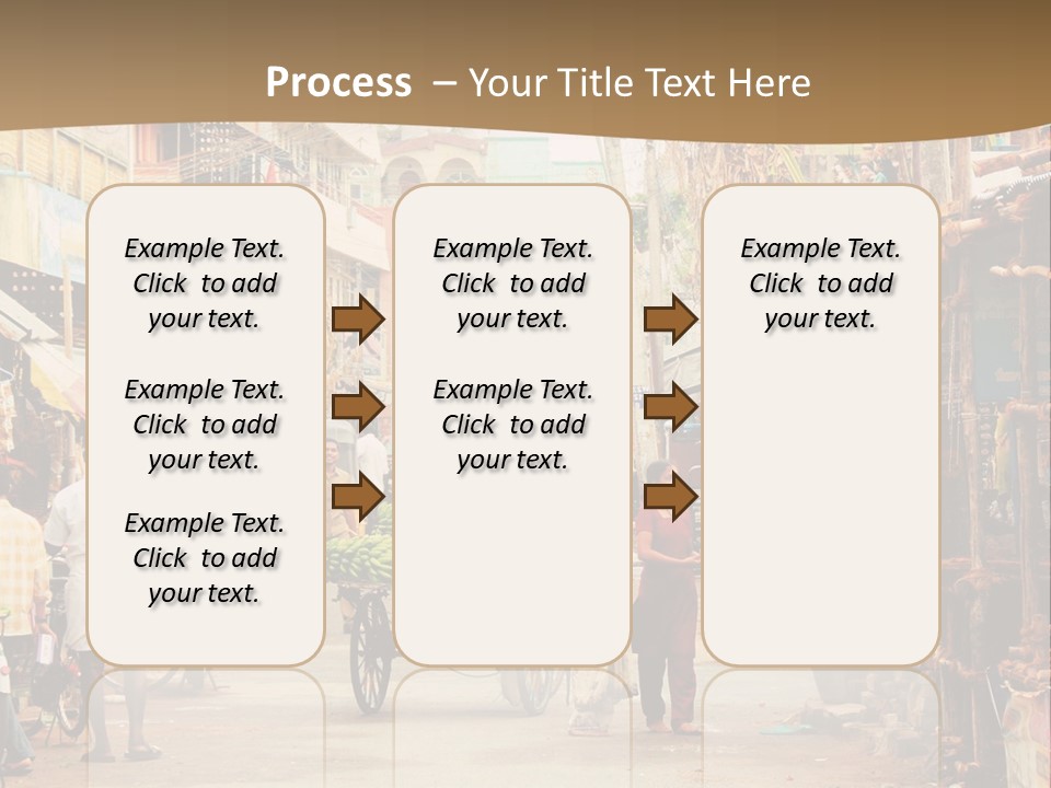 A Group Of People Walking Down A Street PowerPoint Template
