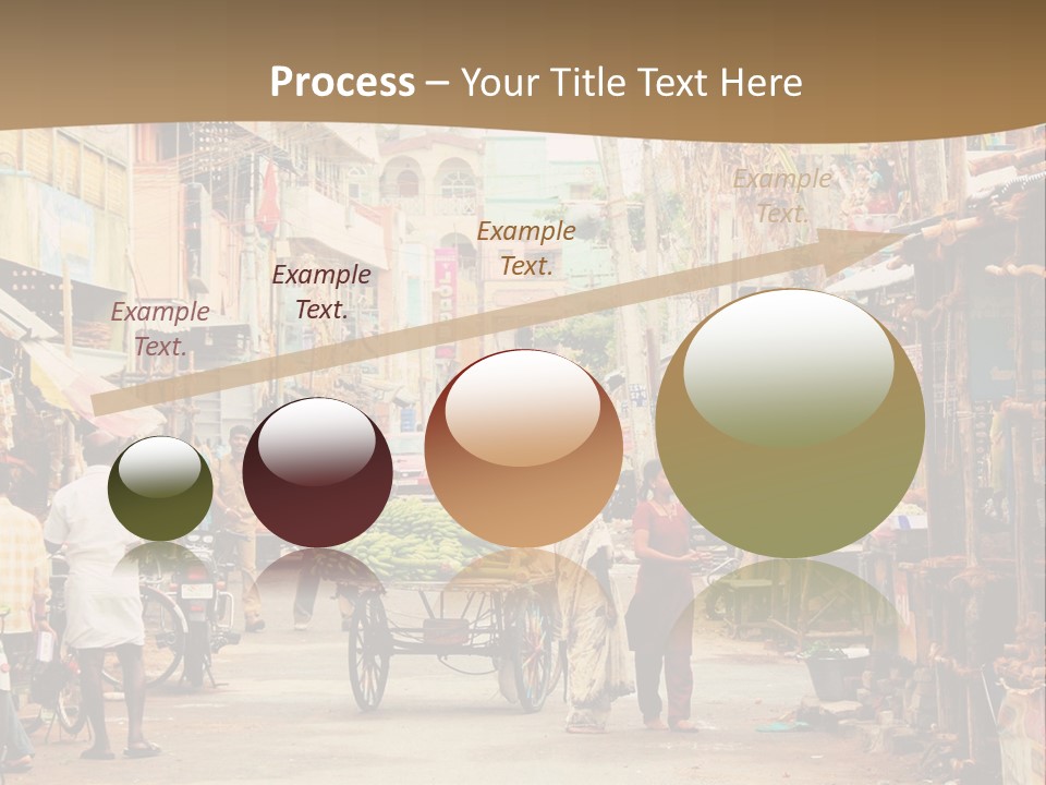 A Group Of People Walking Down A Street PowerPoint Template