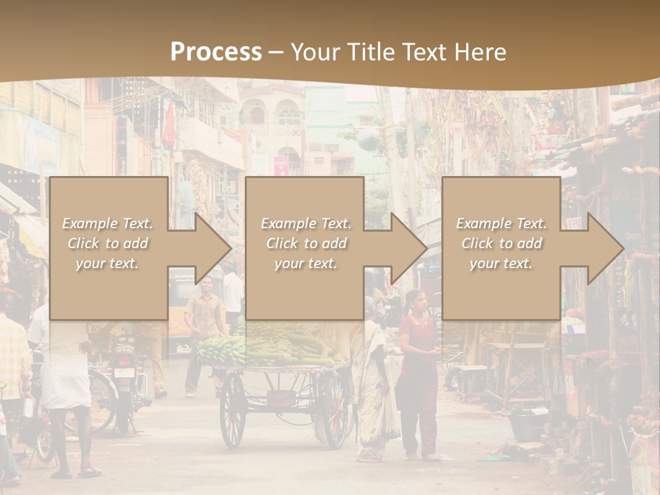 A Group Of People Walking Down A Street PowerPoint Template