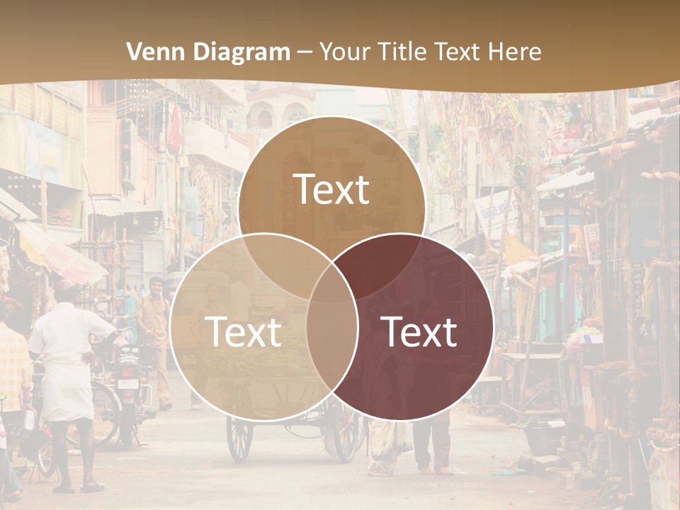 A Group Of People Walking Down A Street PowerPoint Template