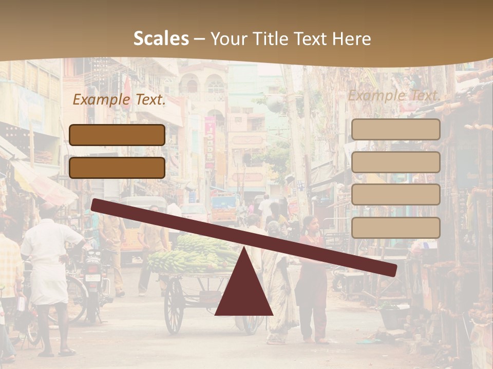 A Group Of People Walking Down A Street PowerPoint Template