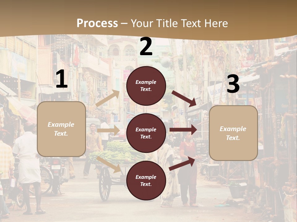 A Group Of People Walking Down A Street PowerPoint Template