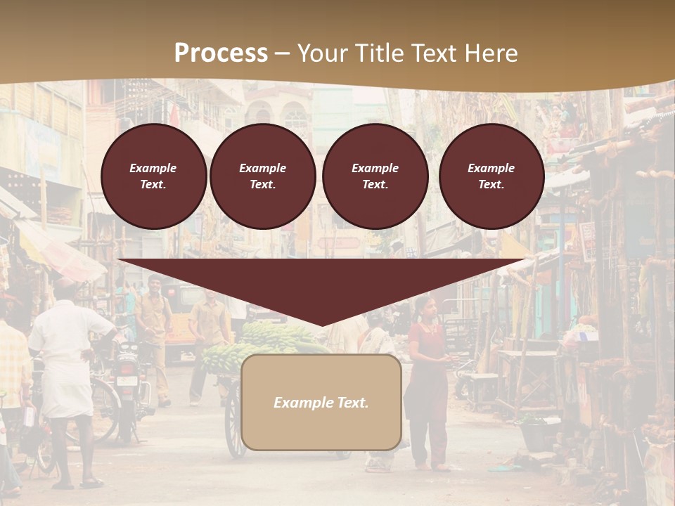 A Group Of People Walking Down A Street PowerPoint Template
