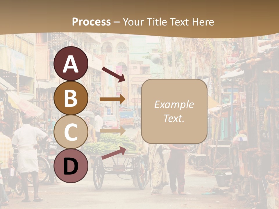 A Group Of People Walking Down A Street PowerPoint Template