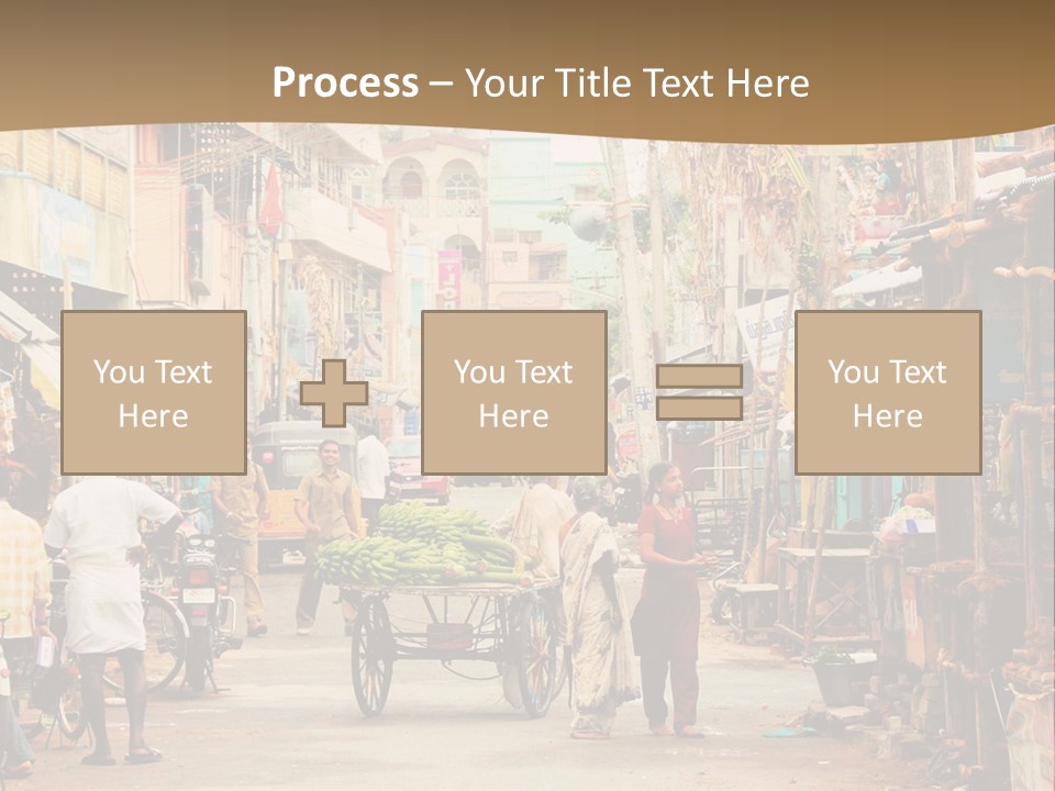 A Group Of People Walking Down A Street PowerPoint Template