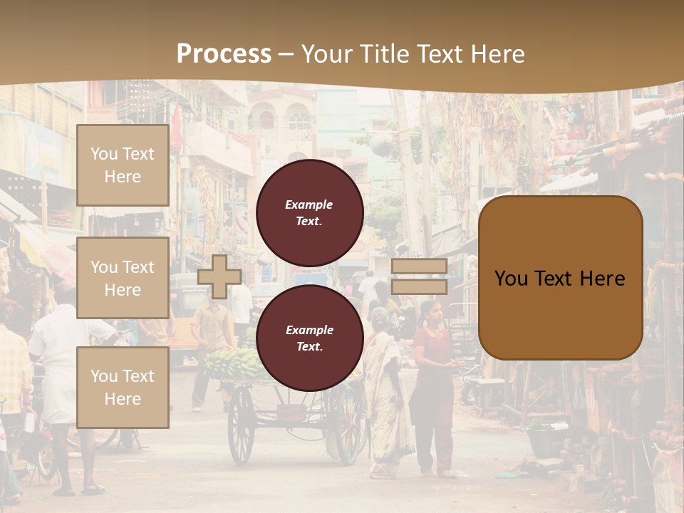 A Group Of People Walking Down A Street PowerPoint Template