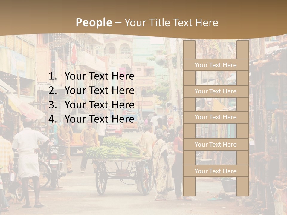 A Group Of People Walking Down A Street PowerPoint Template