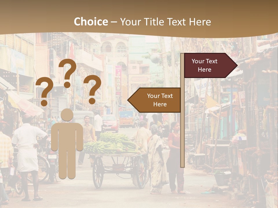 A Group Of People Walking Down A Street PowerPoint Template