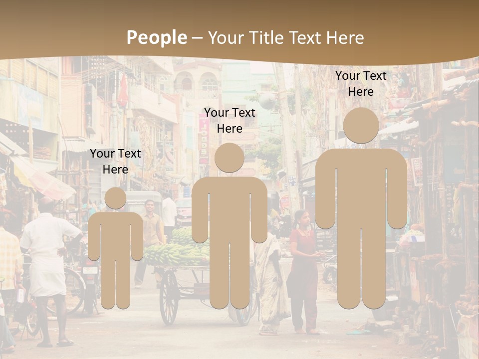 A Group Of People Walking Down A Street PowerPoint Template