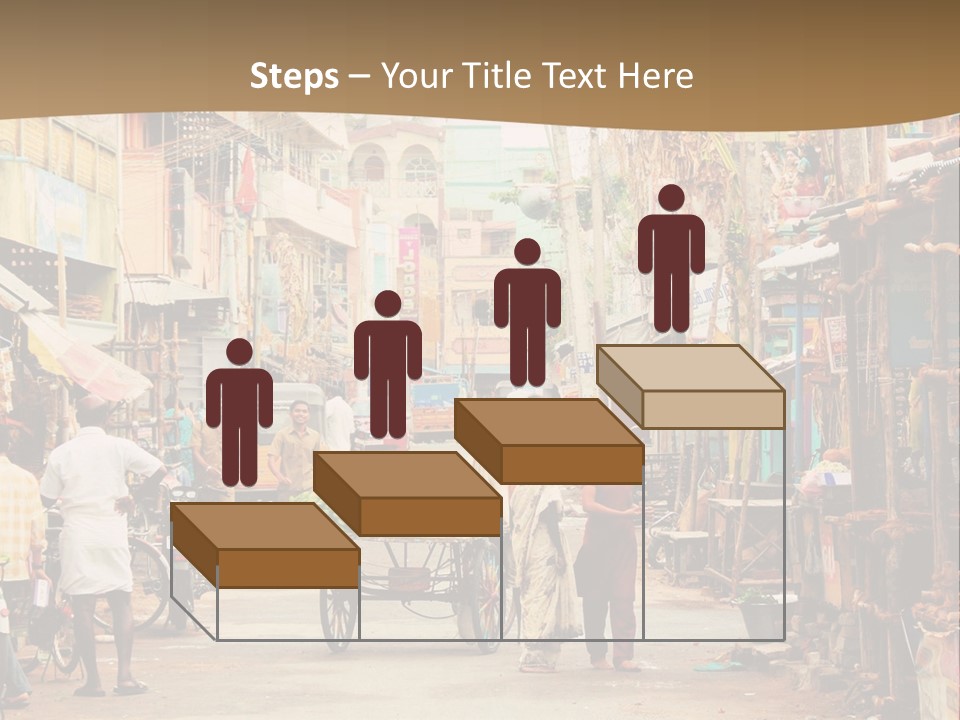 A Group Of People Walking Down A Street PowerPoint Template