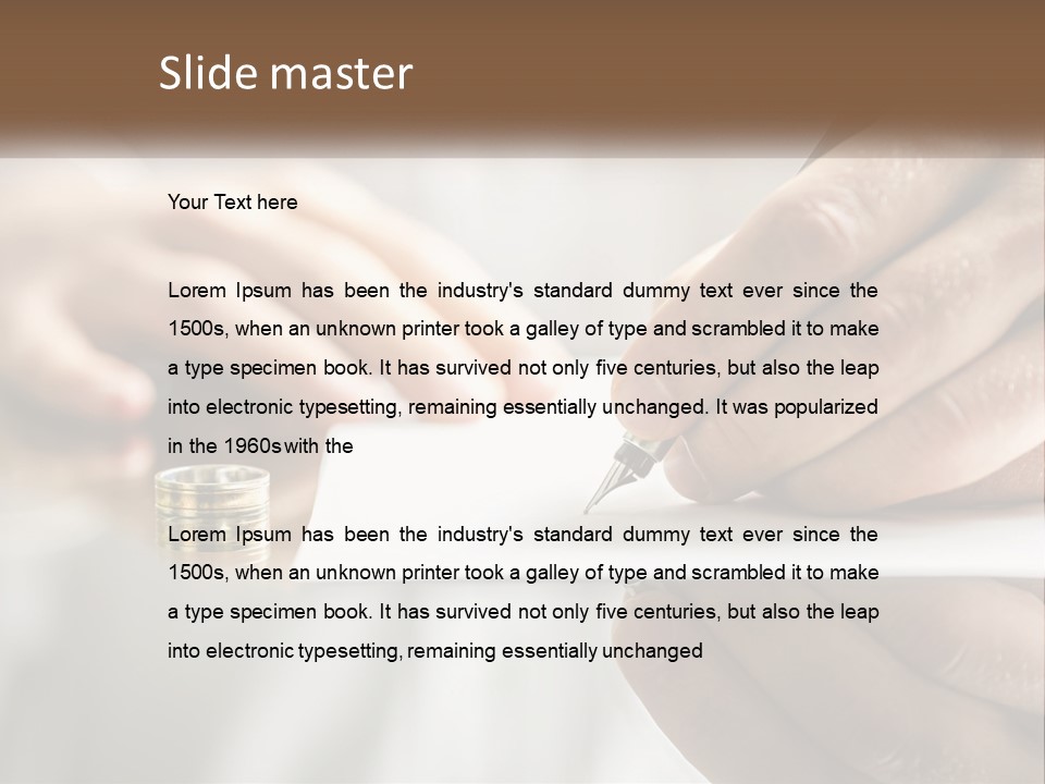 A Person Writing On A Piece Of Paper With A Pen PowerPoint Template