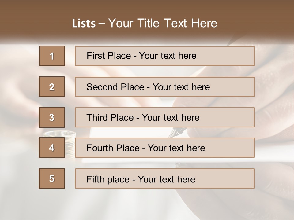 A Person Writing On A Piece Of Paper With A Pen PowerPoint Template