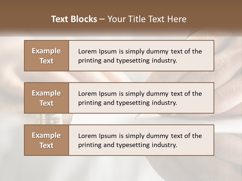 A Person Writing On A Piece Of Paper With A Pen PowerPoint Template