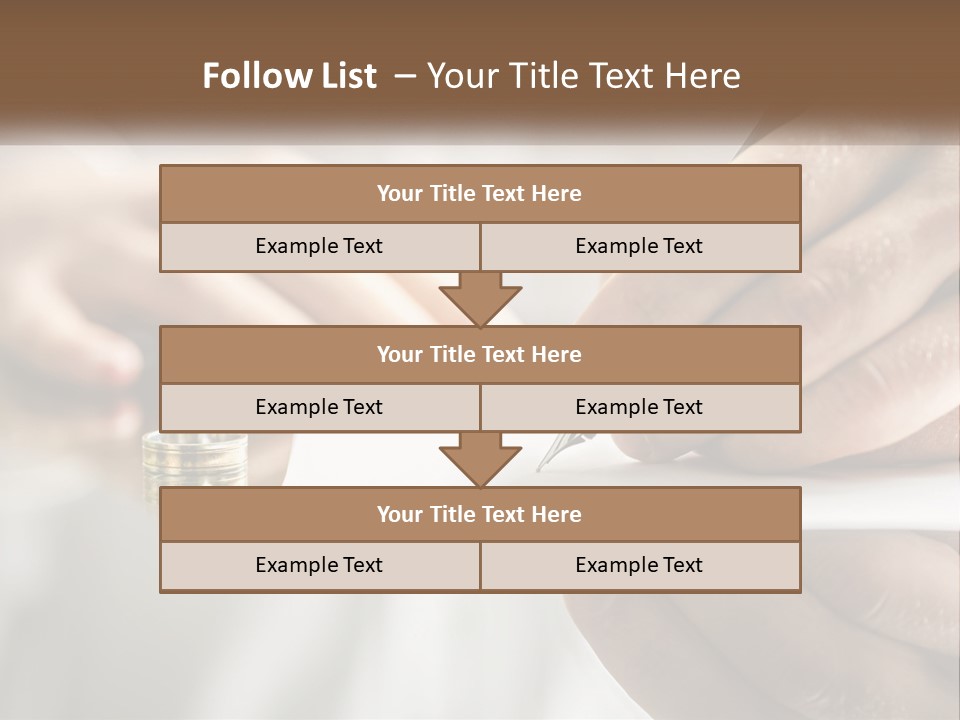 A Person Writing On A Piece Of Paper With A Pen PowerPoint Template