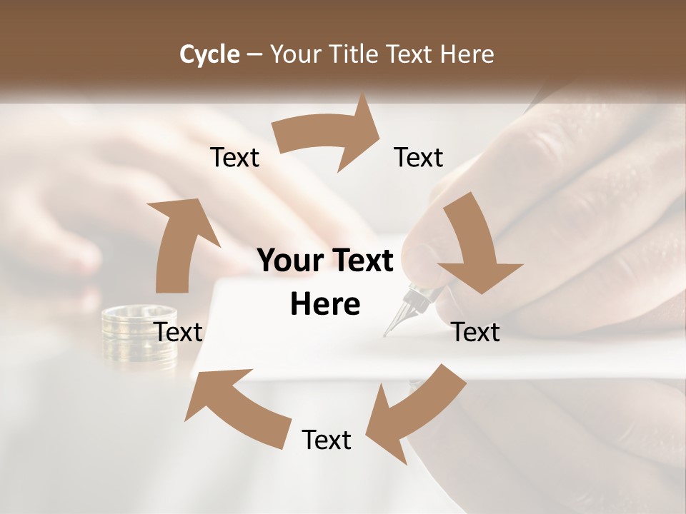 A Person Writing On A Piece Of Paper With A Pen PowerPoint Template