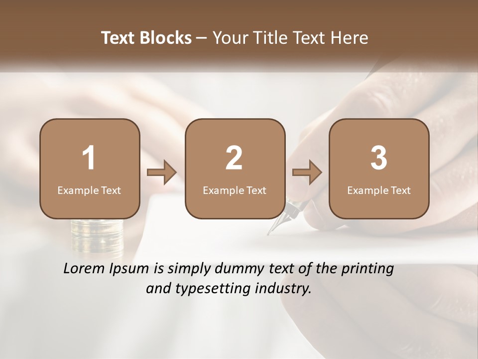 A Person Writing On A Piece Of Paper With A Pen PowerPoint Template