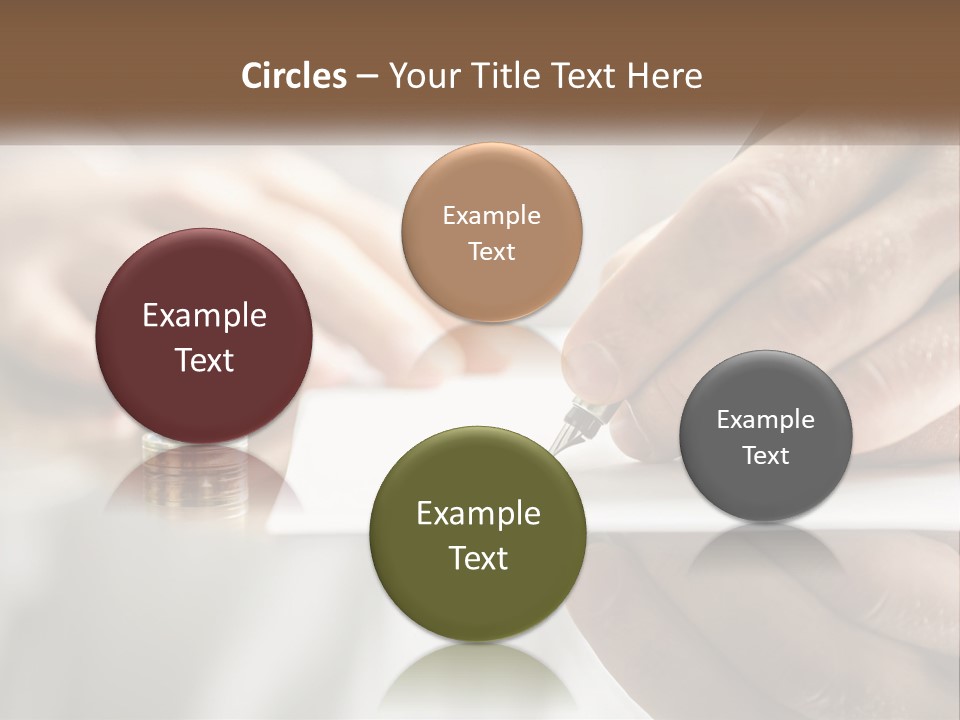 A Person Writing On A Piece Of Paper With A Pen PowerPoint Template