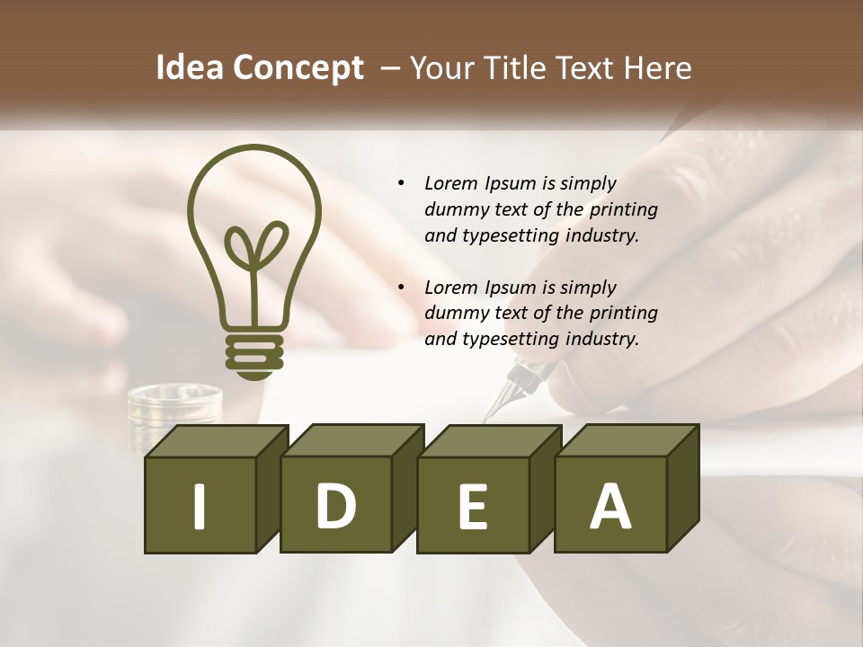 A Person Writing On A Piece Of Paper With A Pen PowerPoint Template