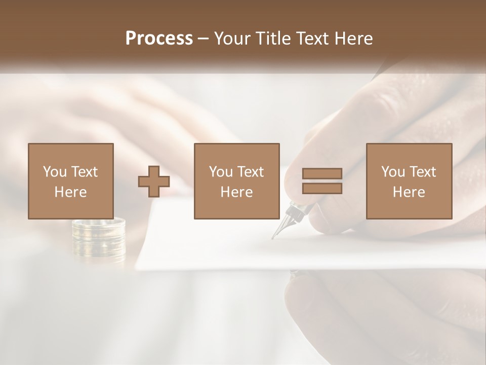 A Person Writing On A Piece Of Paper With A Pen PowerPoint Template