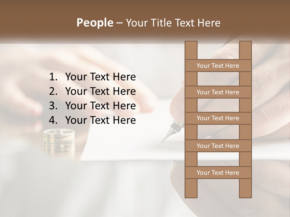 A Person Writing On A Piece Of Paper With A Pen PowerPoint Template