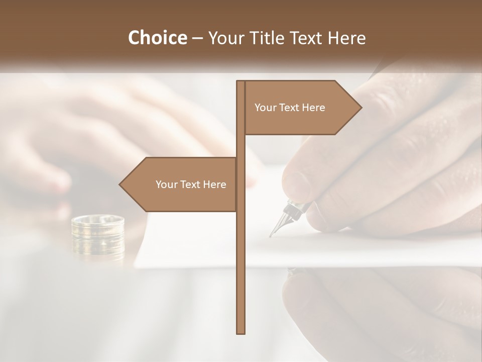 A Person Writing On A Piece Of Paper With A Pen PowerPoint Template