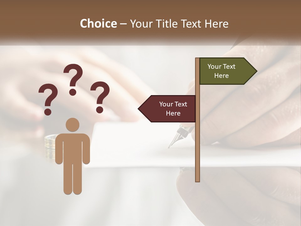 A Person Writing On A Piece Of Paper With A Pen PowerPoint Template