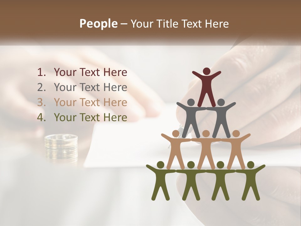 A Person Writing On A Piece Of Paper With A Pen PowerPoint Template