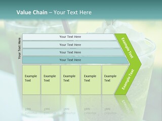 Two Glasses Of Green Smoothie With Whipped Cream On Top PowerPoint Template