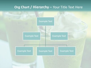 Two Glasses Of Green Smoothie With Whipped Cream On Top PowerPoint Template