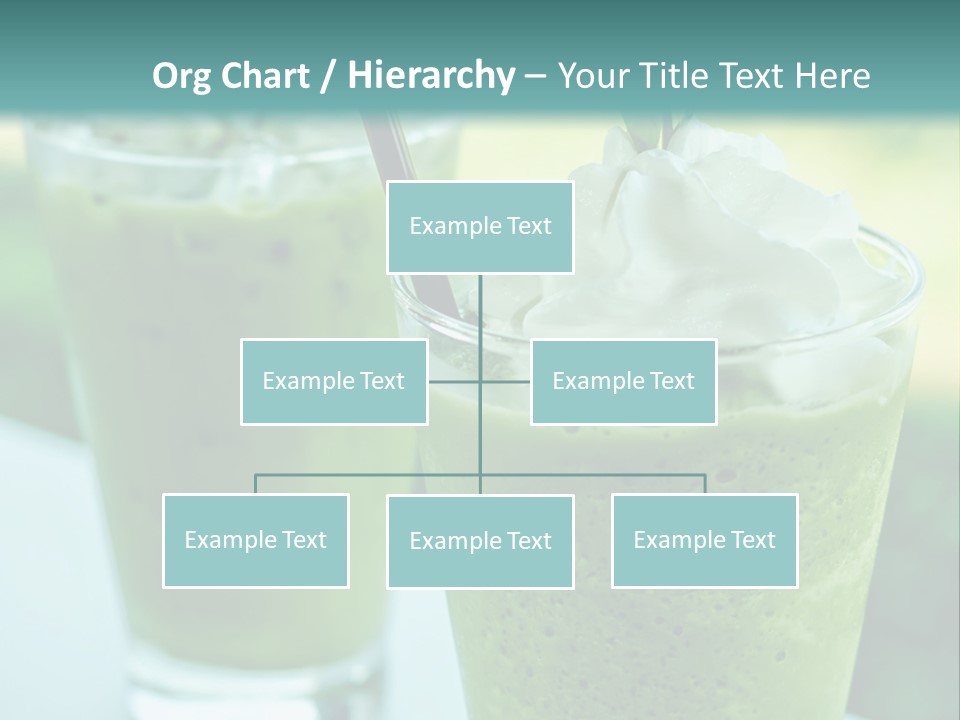 Two Glasses Of Green Smoothie With Whipped Cream On Top PowerPoint Template