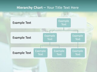Two Glasses Of Green Smoothie With Whipped Cream On Top PowerPoint Template