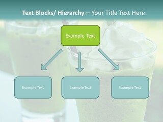 Two Glasses Of Green Smoothie With Whipped Cream On Top PowerPoint Template